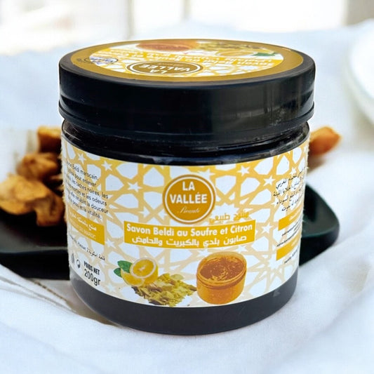 Moroccan Beldi Black Soap With (Soufre and Citron)