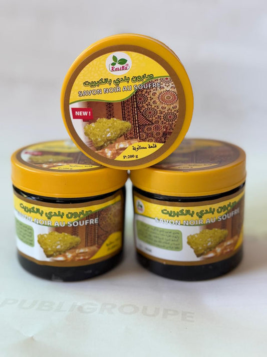 Moroccan Sulfur Black Soap – Purifying Hammam Treatment